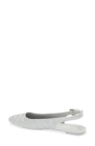 Tahari Faux Raffia Slingback Flat In Gray