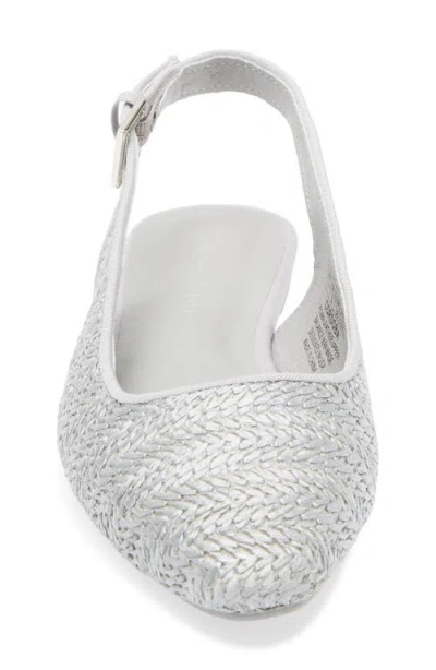 Tahari Faux Raffia Slingback Flat In Gray