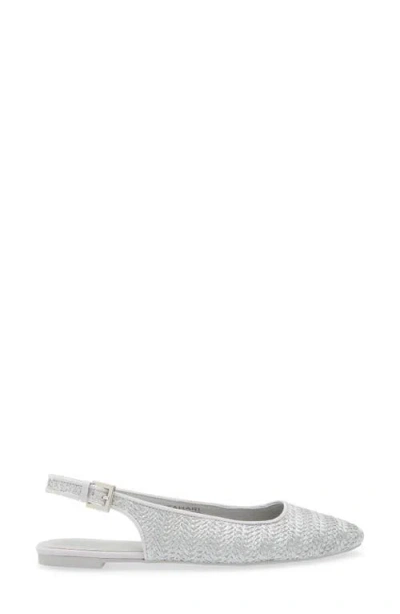 Tahari Faux Raffia Slingback Flat In Gray