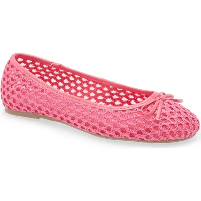 Tahari Coated Raffia Ballet Flat In Pink