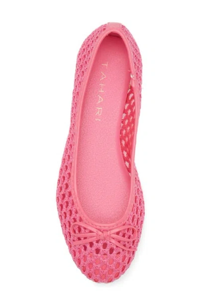 Tahari Coated Raffia Ballet Flat In Pink