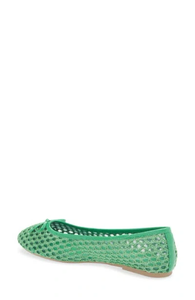 Tahari Coated Raffia Ballet Flat In Green