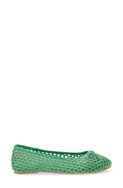 Tahari Coated Raffia Ballet Flat In Green