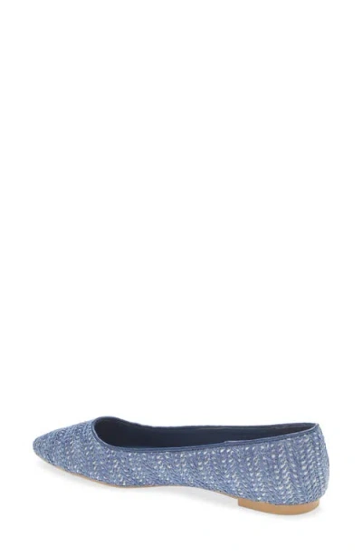 Tahari Faux Raffia Ballerina Flat In Blue
