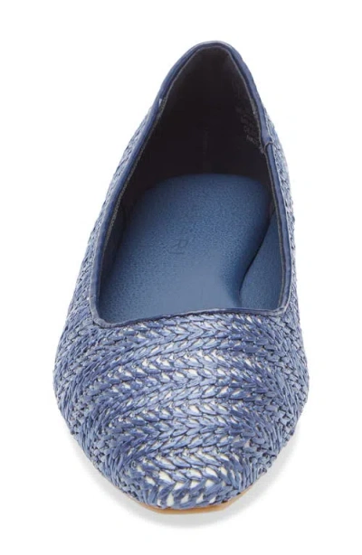 Tahari Faux Raffia Ballerina Flat In Blue