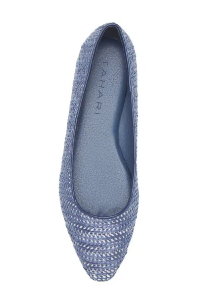 Tahari Faux Raffia Ballerina Flat In Blue