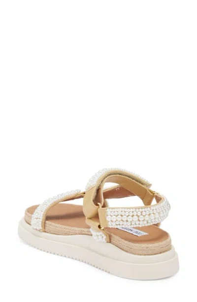 Steve Madden Matina Faux Pearl Bead Platform Sandal