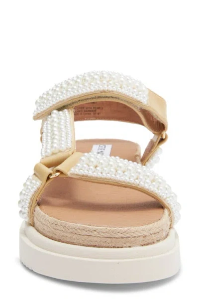 Steve Madden Matina Faux Pearl Bead Platform Sandal