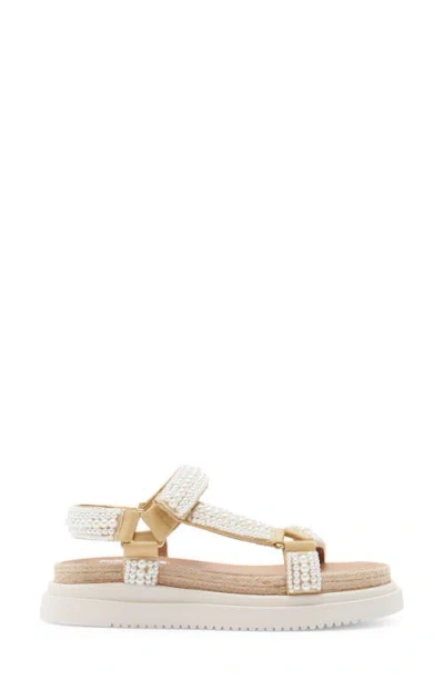 Steve Madden Matina Faux Pearl Bead Platform Sandal
