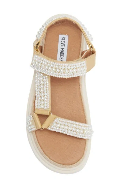 Steve Madden Matina Faux Pearl Bead Platform Sandal