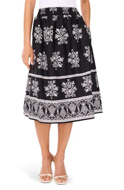 Cece Cotton Poplin A-line Midi Skirt