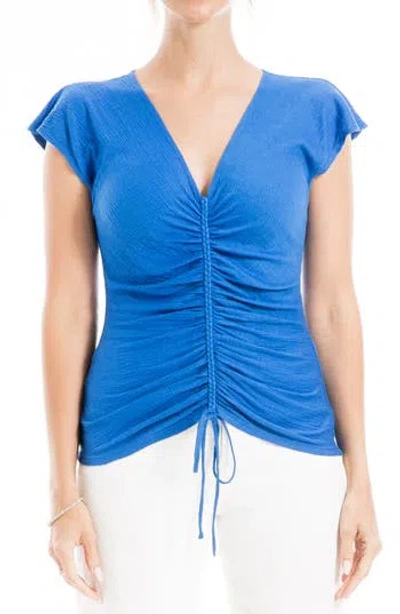 Max Studio Center Shirred Short Sleeve T-shirt