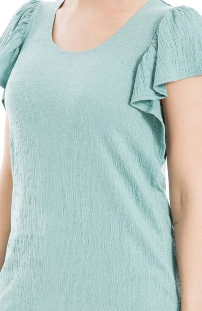 Max Studio Flutter Sleeve Jersey Crinkle Top