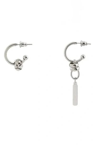 Rebl Spiral Mismatched Drop Hoop Earrings