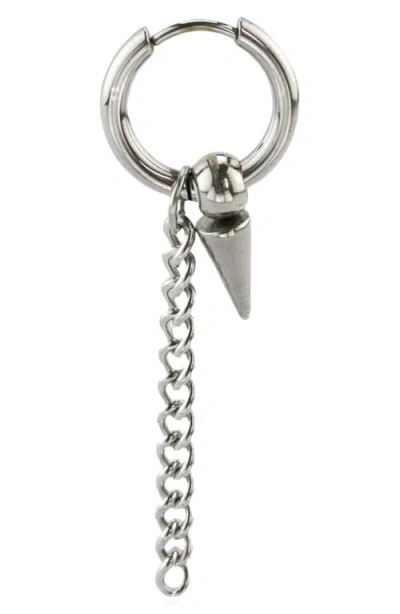 Rebl Spike Chain Drop Huggie Hoop Earrings