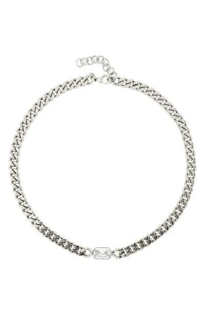 Rebl Cubic Zirconia Curb Chain Necklace