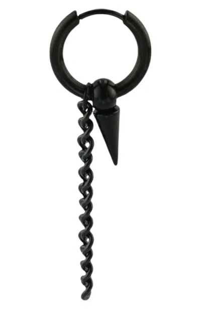 Rebl Spike Chain Drop Huggie Hoop Earrings
