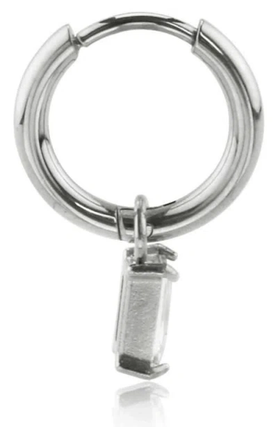 Rebl Cubic Zirconia Drop Huggie Hoop Earrings