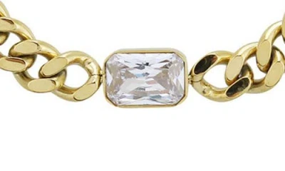 Rebl Cubic Zirconia Curb Chain Necklace