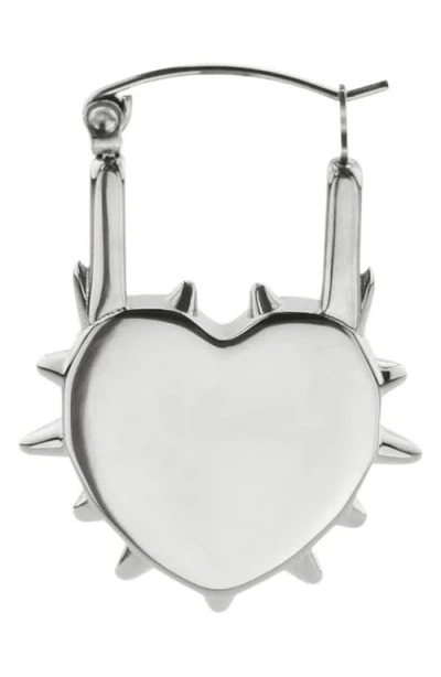 Rebl Spiked Heart Huggie Hoop Earrings