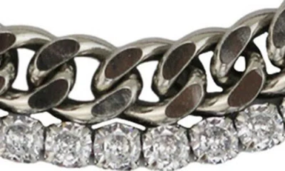 Rebl Cubic Zirconia & Curb Chain Layered Bracelet