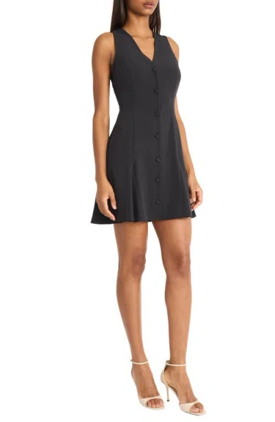 Donna Morgan Sleeveless Button Front Fit & Flare Minidress