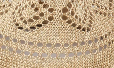 David & Young Faux Pearl Chain Woven Cowboy Hat