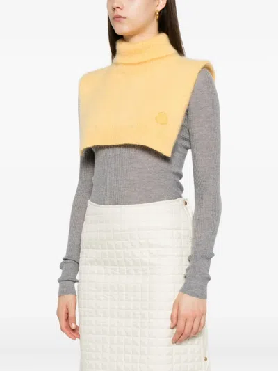 Moncler Turtleneck Vest In Yellow