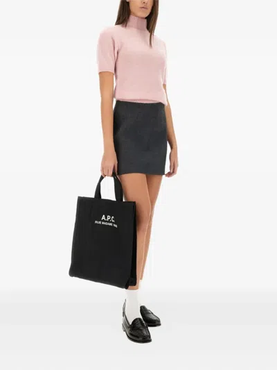 Apc Short-sleeve Mock-neck Jumper In Pink