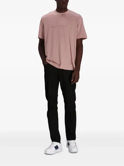 Emporio Armani T-shirt Aus Baumwollgemisch In Pink