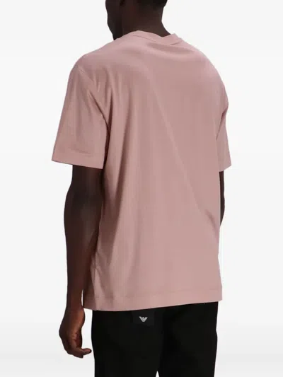 Emporio Armani T-shirt Aus Baumwollgemisch In Pink