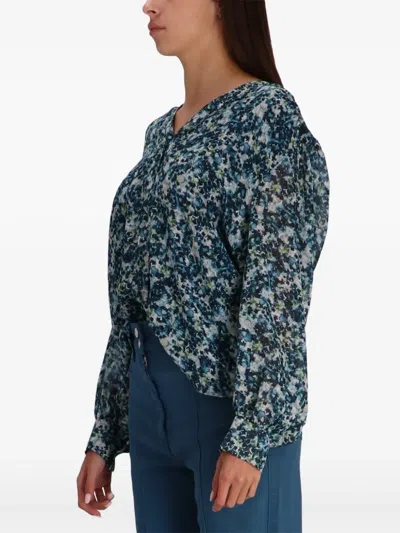 Hugo Boss Bluse Mit Abstraktem Print In Blue