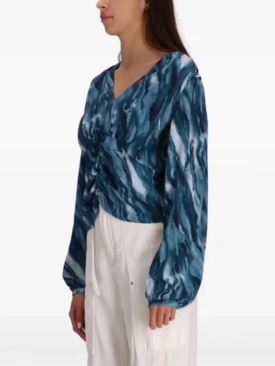 Hugo Boss Bluse Mit Abstraktem Print In Blue