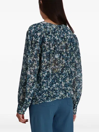 Hugo Boss Bluse Mit Abstraktem Print In Blue
