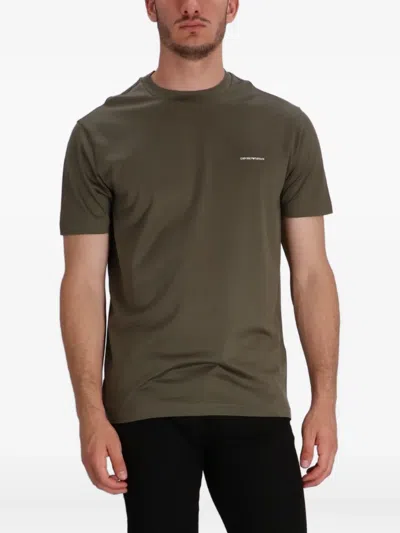 Emporio Armani T-shirt Mit Logo-print In Green