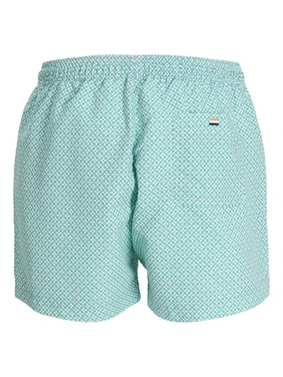 Hugo Boss Patterned Drawstring Shorts In Blue