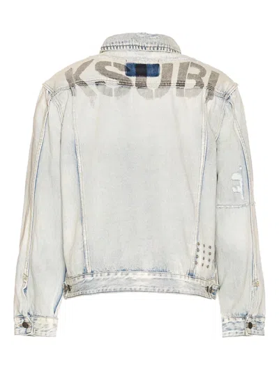 Ksubi Oh G Phase Out Stencil Denim Jacket In White