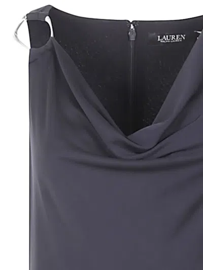 Ralph Lauren Cowl-neck Ring-detail Maxi Dress In Blue
