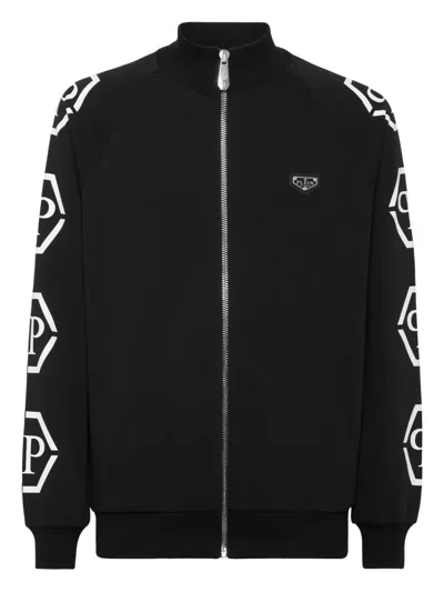 Philipp Plein Jogging Jacket Hexagon In Black