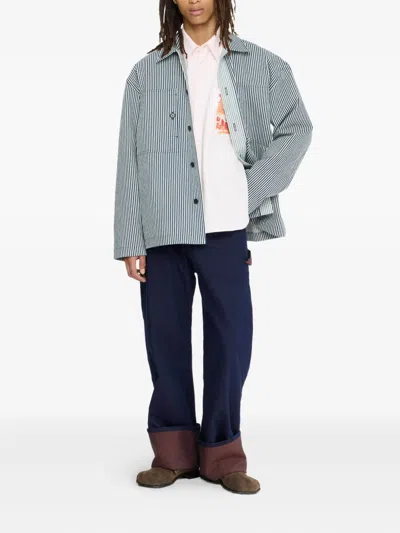 Jw Anderson Striped Pattern Front Pockets Long Sleeves Jacket In Multi