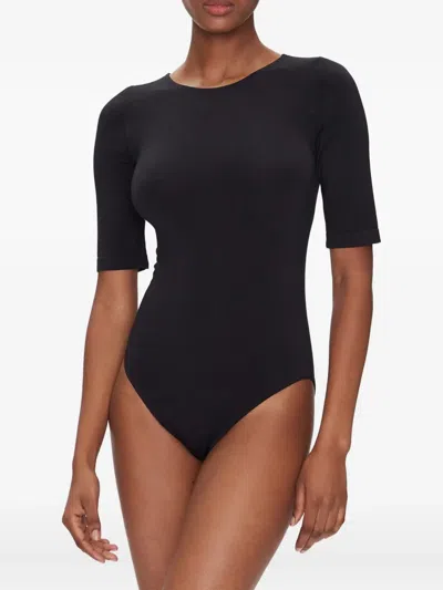 Wolford Half-sleeve Bodysuit In Black