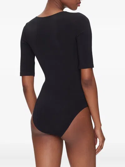 Wolford Half-sleeve Bodysuit In Black