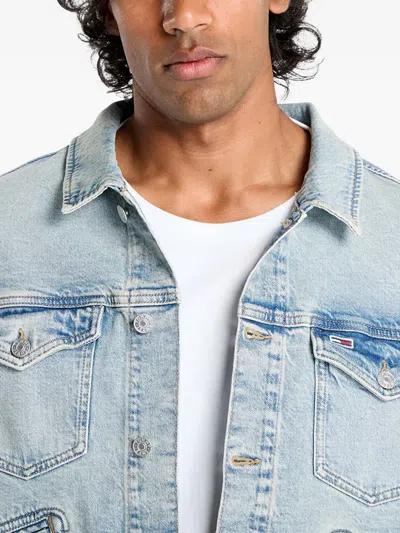 Tommy Hilfiger Isaac Button-fastening Flap-pocket Denim Jacket In Blue