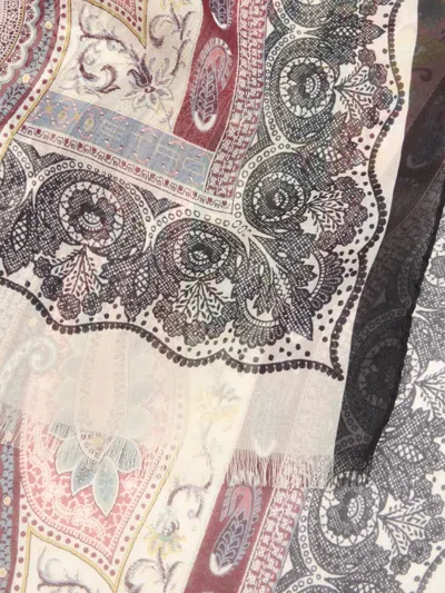 Etro Printed Scarf In Gray