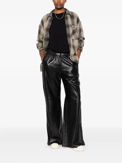 R13 Leather Side-zip Trousers In Black