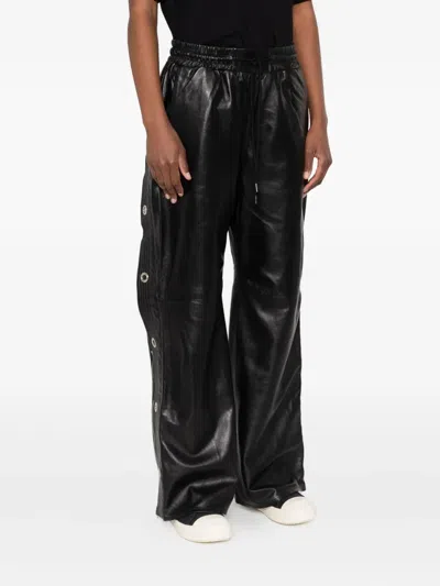 R13 Leather Side-zip Trousers In Black