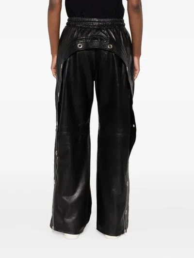 R13 Leather Side-zip Trousers In Black
