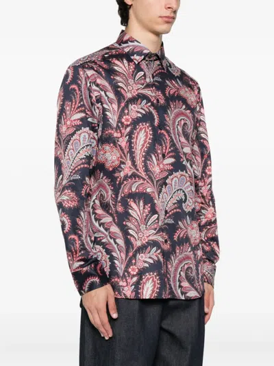 Etro Shirt Paisley Pattern Button-down Collar In Multi