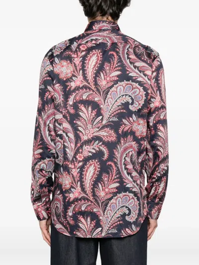 Etro Shirt Paisley Pattern Button-down Collar In Multi