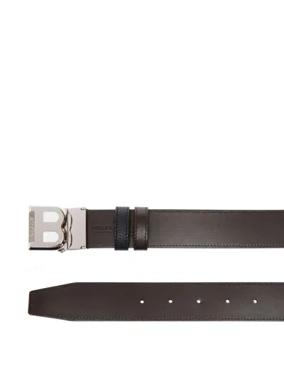 Bally Reversible Grained Leather Belt In Black